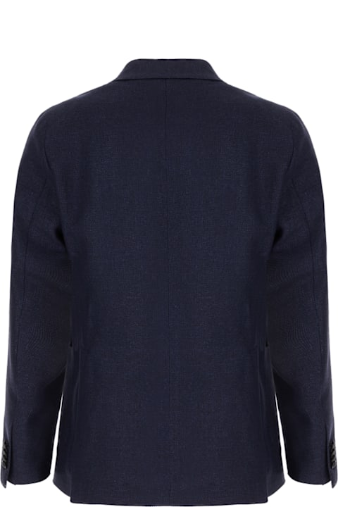 Suits for Men Tagliatore Navy Blue Wool Blend Blazer