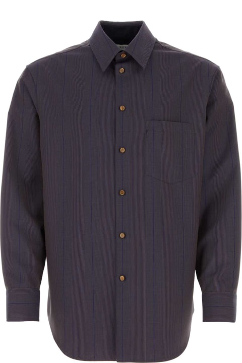 メンズ Burberryのシャツ Burberry Embroidered Wool Shirt