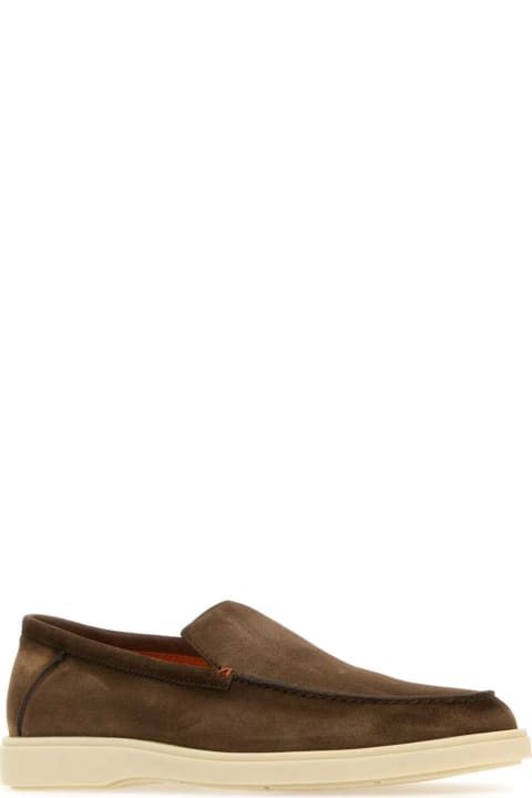 Fashion for Men Santoni Brown Suede Loafers
