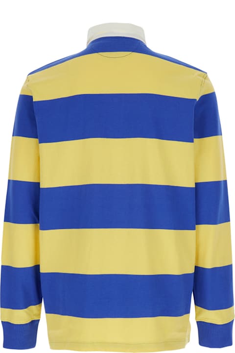 أدوات منزلية Polo Ralph Lauren Yellow And Blue Polo Shirt With Striped Pattern In Cotton Man Polo Ralph Lauren