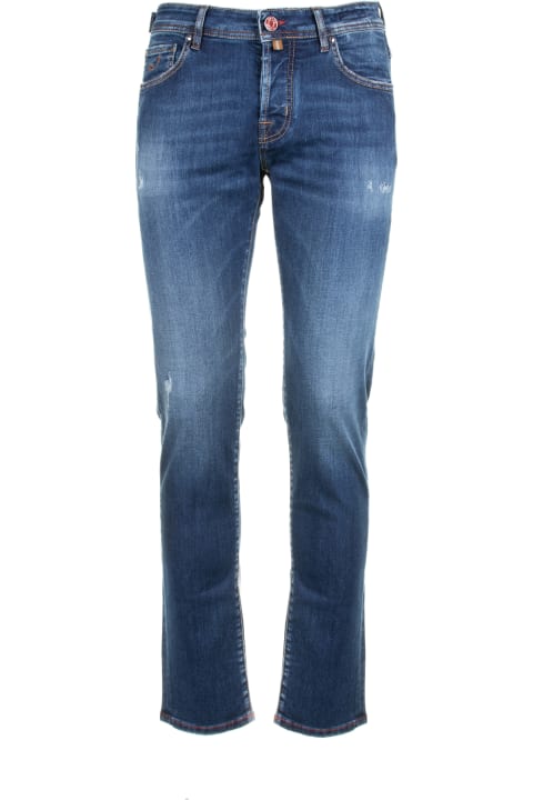 Jeans for Men Jacob Cohen Jeans In Blue Denim With Small Tears