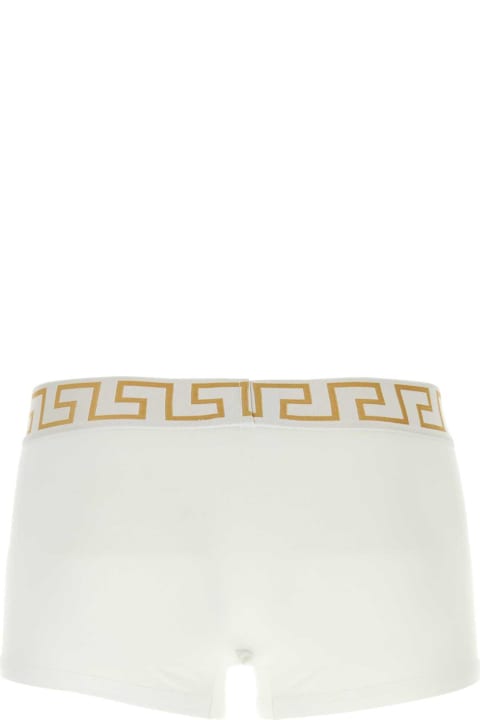 Versace ملابس داخلية لـ القسم الرجالي Versace White Stretch Cotton Boxer