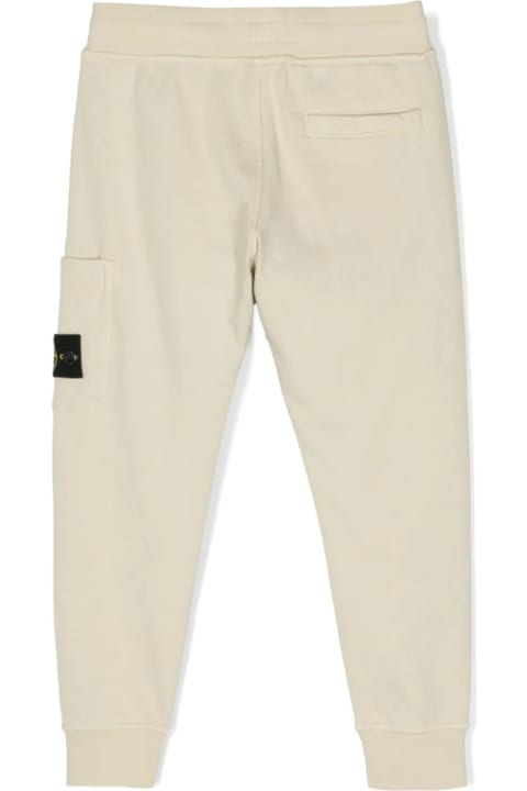 Stone Island Junior Bottoms for Boys Stone Island Junior Dove Joggers With Logo Patch