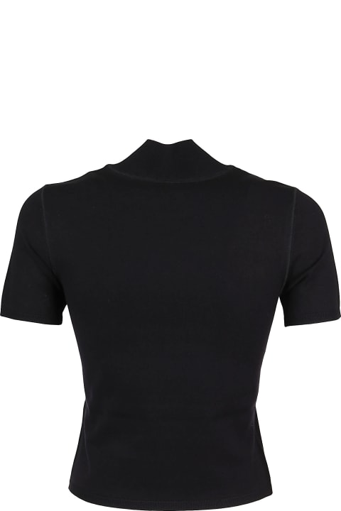 ウィメンズ新着アイテム T by Alexander Wang Logo Patch Foundation Bodycon Short Sleeve Mock Neck Top