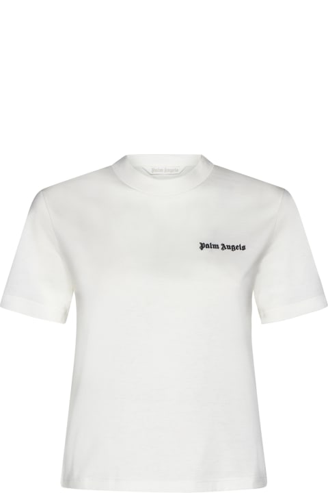 Palm Angels Topwear for Women Palm Angels White T-shirt With Logo