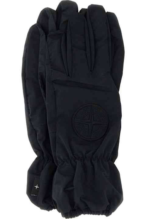 Gloves for Men Stone Island Black Nylon Gloves