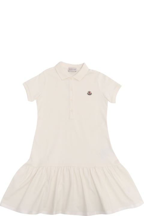 Moncler for Girls Moncler White Dress With Logo
