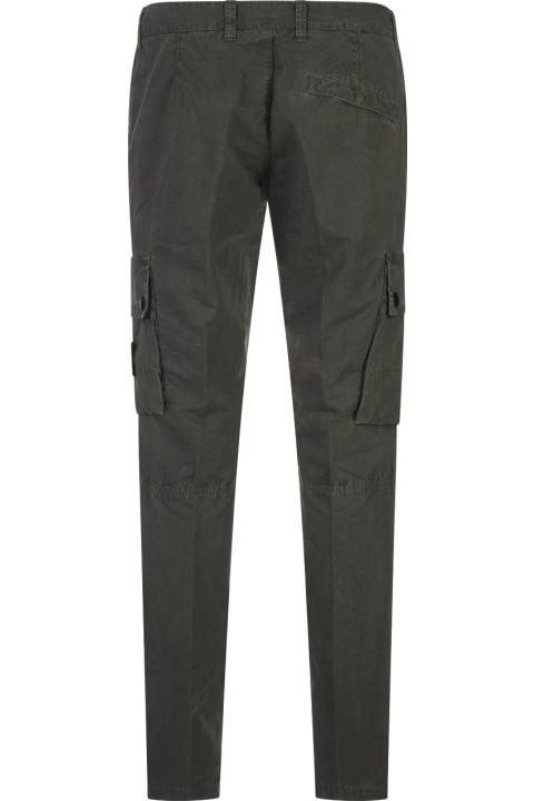 Stone Island Clothing for Men Stone Island Green Cargo Trousers With "old" Effect