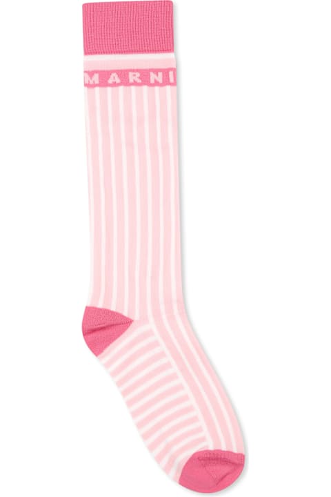 Underwear for Girls Marni Pink Socks For Girl With Logo