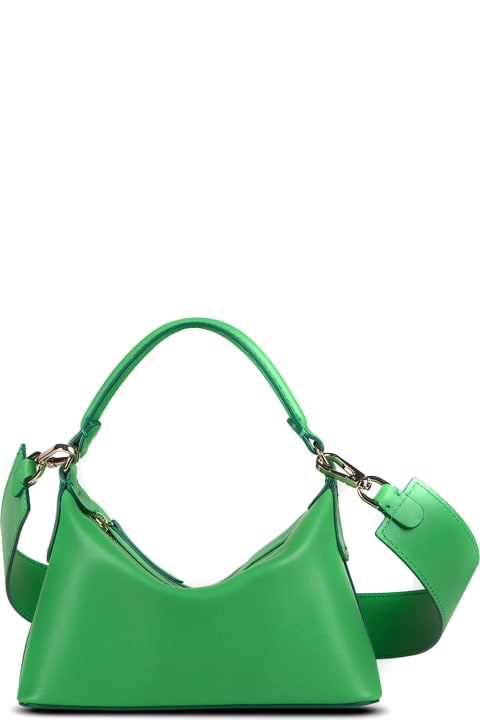Mini Hobo Bag In Green Leather