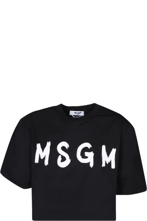MSGM for Women MSGM Graffiti Logo Black T-shirt