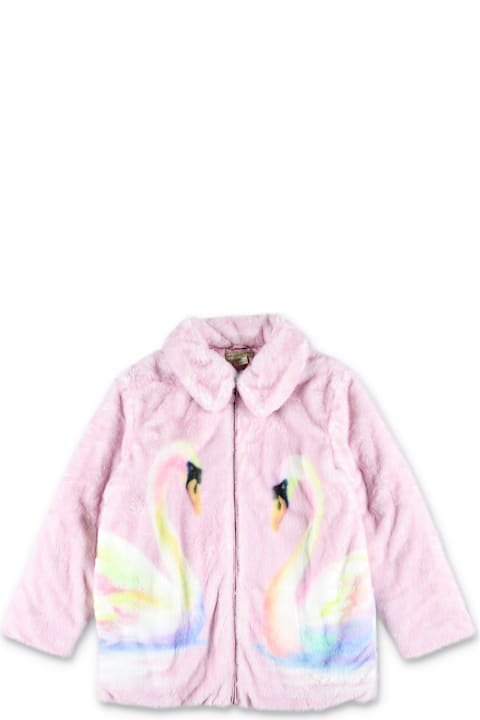 Homeware Stella McCartney Kids Stella Mccartney Kids Swan Faux Fur Jacket
