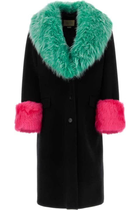 Gucci Coats & Jackets for Women Gucci Black Wool Blend Coat