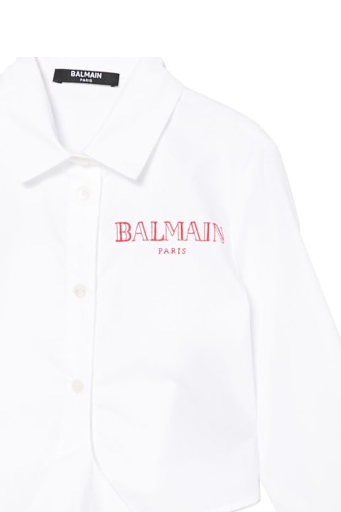 Balmain Shirts for Girls Balmain Camicia Crop Con Logo