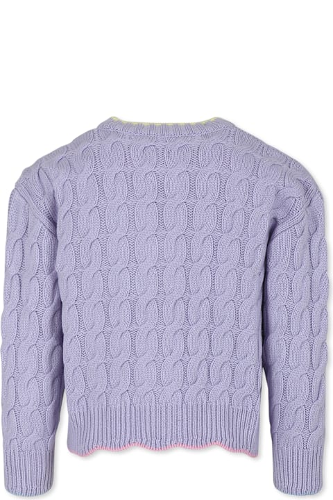 Homeware MC2 Saint Barth Purple Cardigan For Girl With Logo