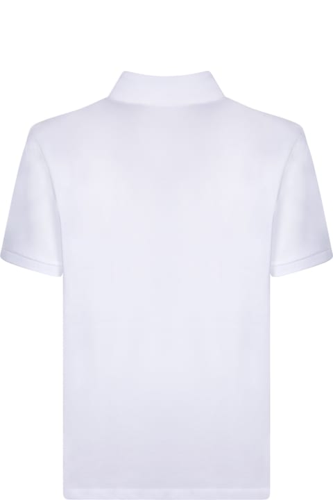 Topwear for Men Moncler Front Logo White Polo Shirt