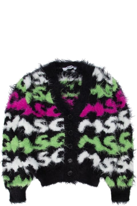 Sweaters & Sweatshirts for Boys MSGM V-neck Brushed Effect Cardigan