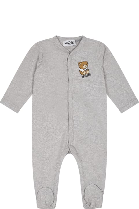 Bodysuits & Sets for Baby Boys Moschino Grey Set For Baby Kids With Teddy Bear