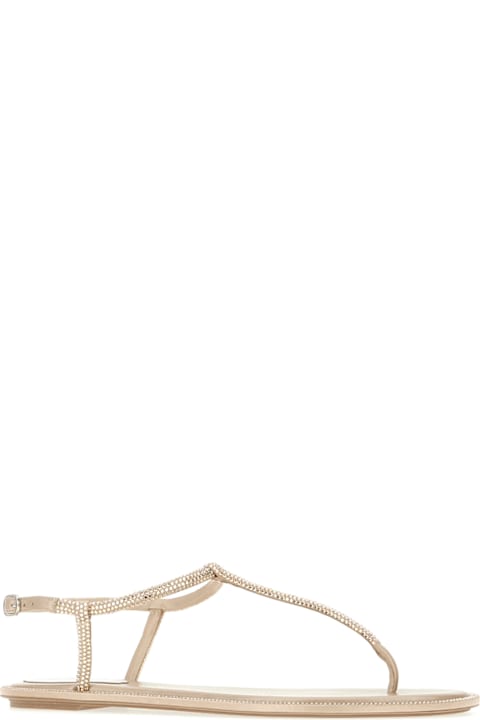 Sandals for Women René Caovilla Sand Satin And Leather Diana Sandals