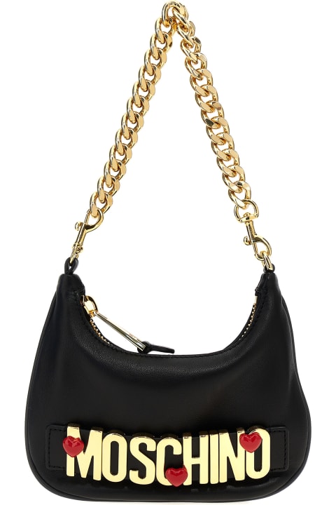 Moschino لـ Women Moschino Logo Leather Shoulder Bag