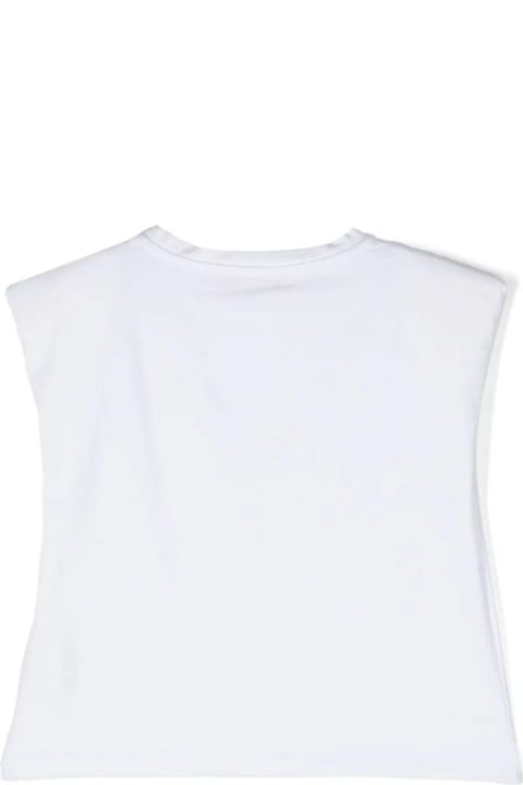 Miss Blumarine for Kids Miss Blumarine White T-shirt With Rhinestone Logo