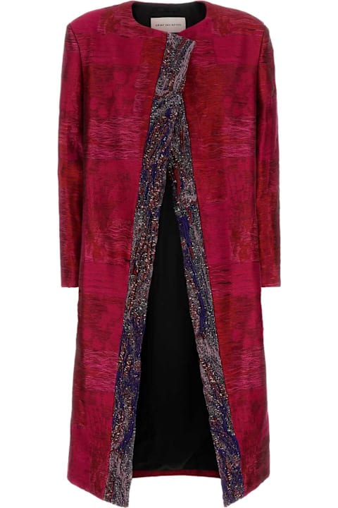 Dries Van Noten Coats & Jackets for Women Dries Van Noten Embroidered Stretch Cotton Blend Coat