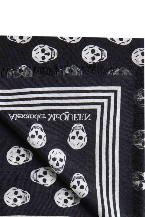 Alexander McQueen Accessories for Women Alexander McQueen White/black 'biker Skull' Scarf