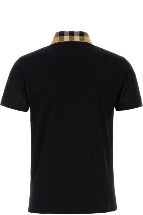 Topwear for Men Burberry Black Piquet Polo Shirt