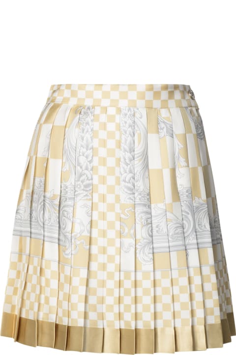 Skirts for Women Versace 'barocco' Beige Silk Skirt