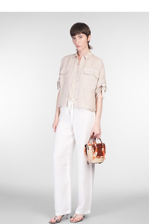 ウィメンズ 120% Linoのパンツ＆ショーツ 120% Lino Pants In Beige Linen