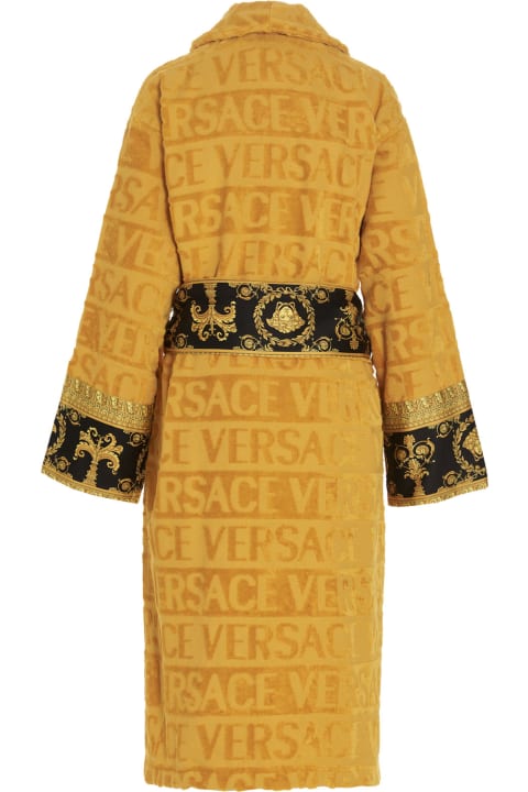 All-over Embossed Logo Bathrobe