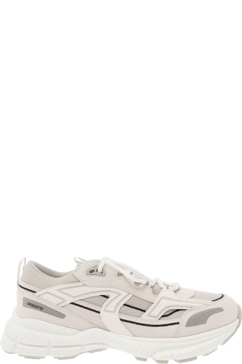 メンズ新着アイテム Axel Arigato 'marathon R-trail' White Low Top Sneakers With Logo Detail In Leather Blend Woman