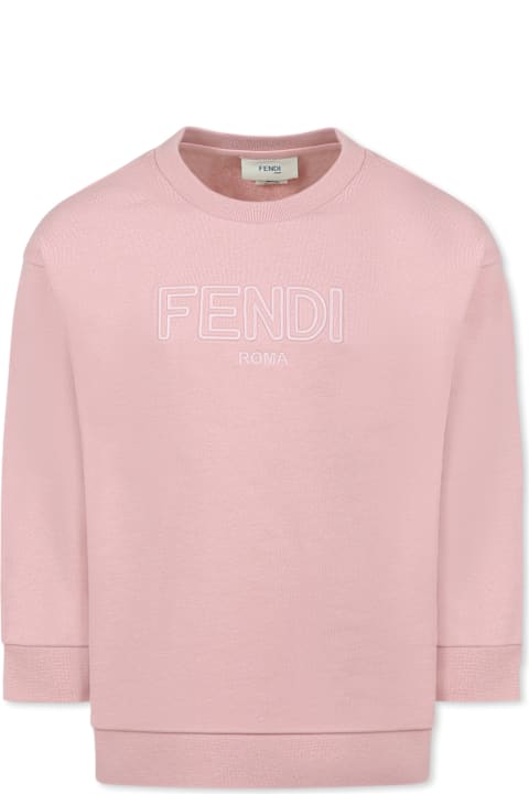 Fendi Topwear for Girls Fendi Pink Sweatshirt For Girl With Logo