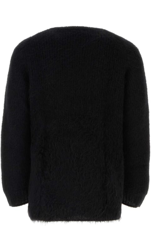 Yohji Yamamoto Sweaters for Men Yohji Yamamoto Black Mohair Blend Oversize Sweater