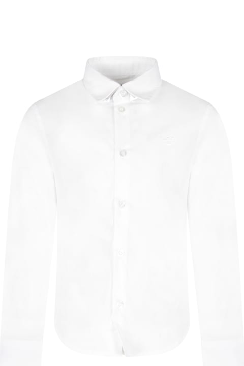 Homeware Emporio Armani White Shirt For Boy With Iconic Eagle