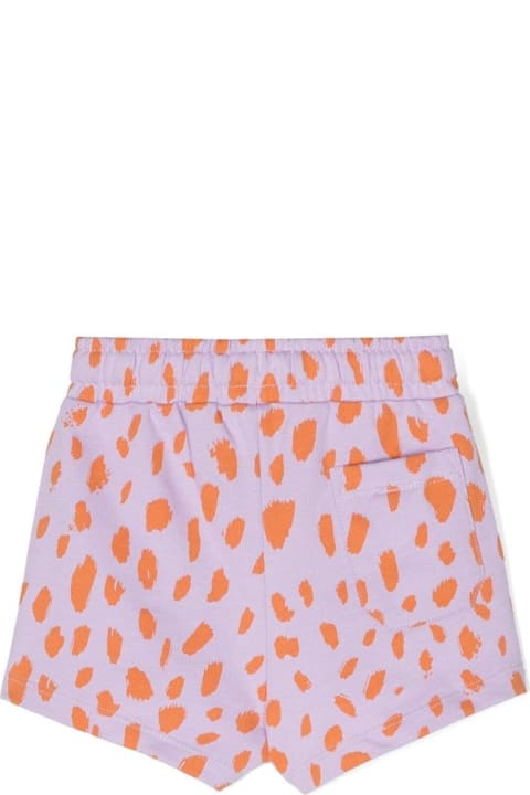 Stella McCartney Bottoms for Baby Boys Stella McCartney Violet And Orange Cotton Stretch Shorts