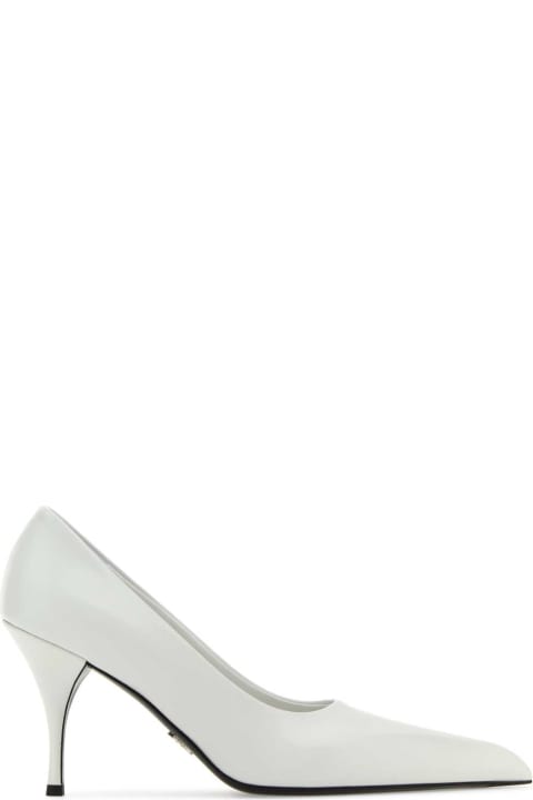 Shoes Sale for Women Prada White Leather Pumps
