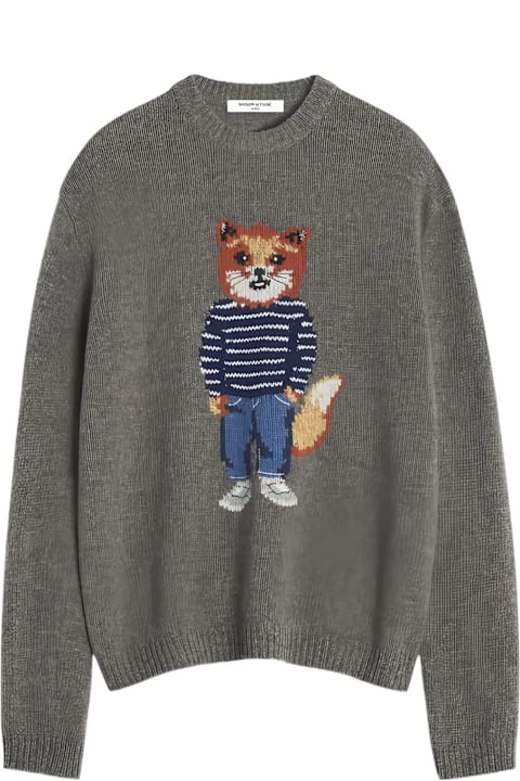 Maison Kitsuné for Kids Maison Kitsuné Dressed Fox Intarsia Wool Jumper