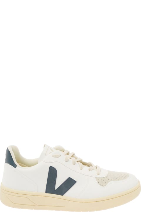 Veja Sneakers for Men Veja White And Green Sneakers With Logo Details In Leather Man
