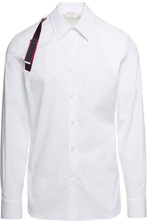 Alexander McQueen Shirts for Men Alexander McQueen White Shirt With Harness Detail In Stretch Cotton Man