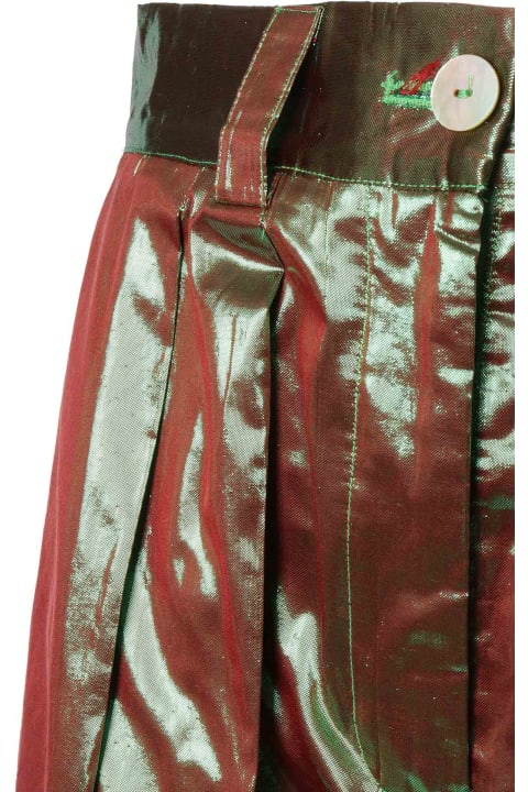 Forte_Forte Pants & Shorts for Men Forte_Forte Brown Metallic Effect Trousers