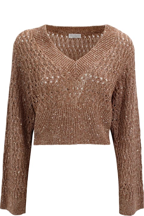 Brunello Cucinelli for Kids Brunello Cucinelli Openwork Sweater