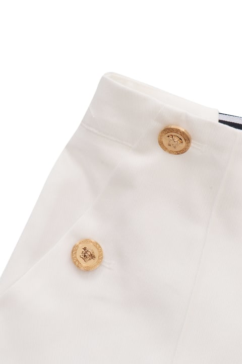 Versace for Kids Versace White High-waisted Shorts