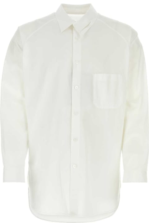 メンズ Yohji Yamamotoのシャツ Yohji Yamamoto White Poplin Shirt