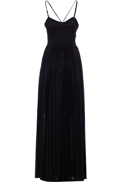 Pinko Dresses for Women Pinko Cross Shoulder Strap Pleated Maxi Dress