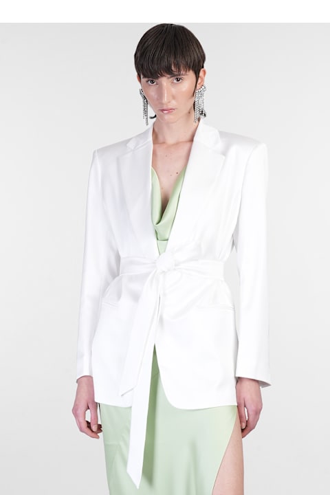 The Andamane Coats & Jackets for Women The Andamane Guia With Belt Blazer In White Polyester