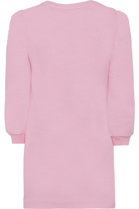 Homeware Monnalisa Pink Dress For Girl With Stitch Print