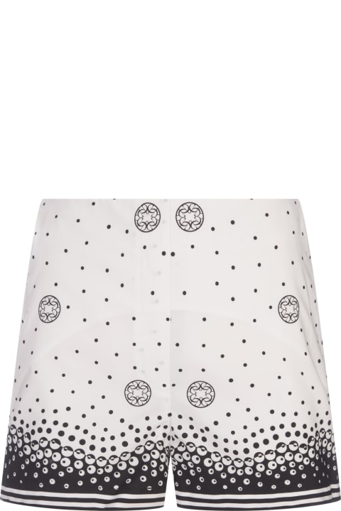 Pants & Shorts for Women Elie Saab Black And White Silk Moon Print Shorts