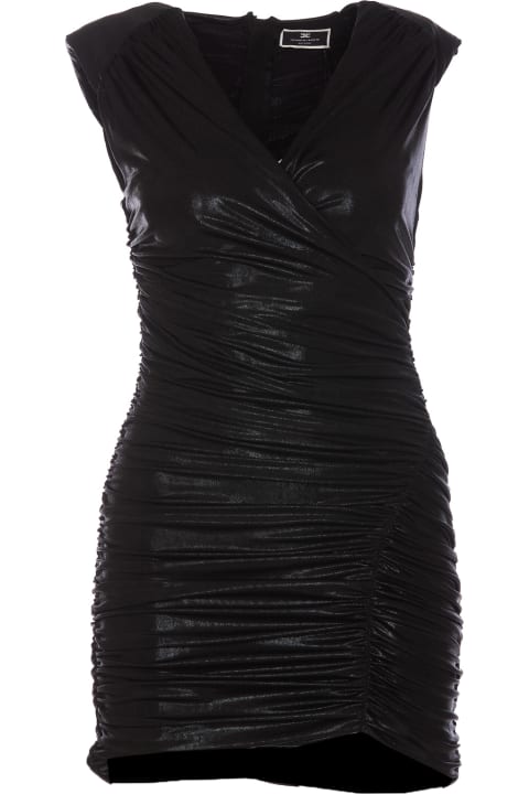 Fashion for Women Elisabetta Franchi Mini Dress In Draped Metallic Jersey