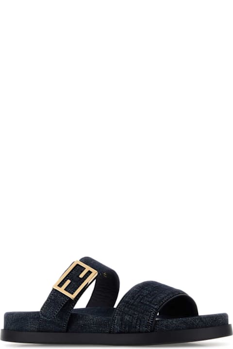 Fendi Denim Fendi Feel Slippers